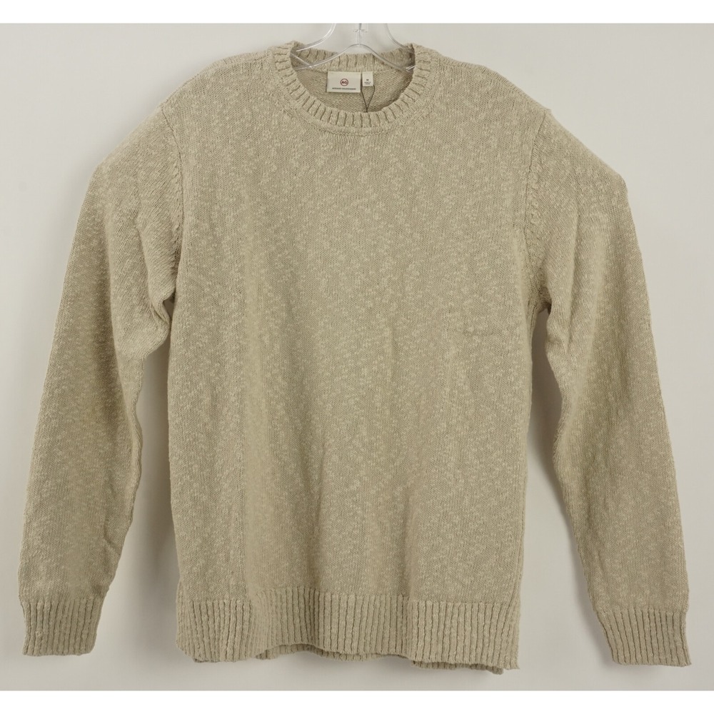AG Adriano Goldschmied Deklyn Mens Cotton Slub Crew Sweater Ivory 70248CUS-MIV